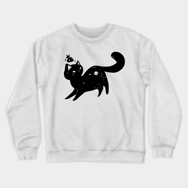 Kawaii Space Cat Crewneck Sweatshirt by cellsdividing